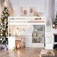 preview thumbnail 1 of 16, Contemporary Design Twin Size Loft Bed with L-Shaped Desk and Drawers, Cabinet and Storage Staircase, Sturdy and Durable, White White
