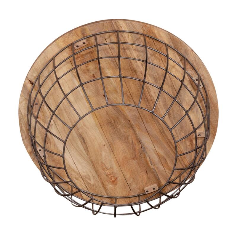 Akins Weathered Honey Pewter Nesting Caged Accent Tables
