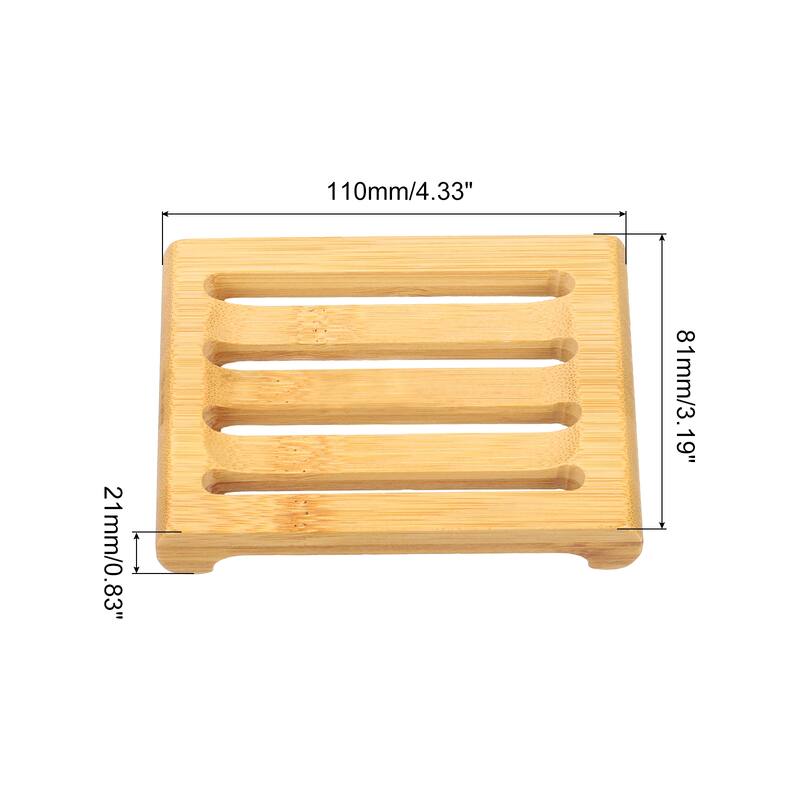Wooden Soap Tray, Wooden Soap Dish, Natural Bamboo Soap Holder - Wood Color - 4 Pack