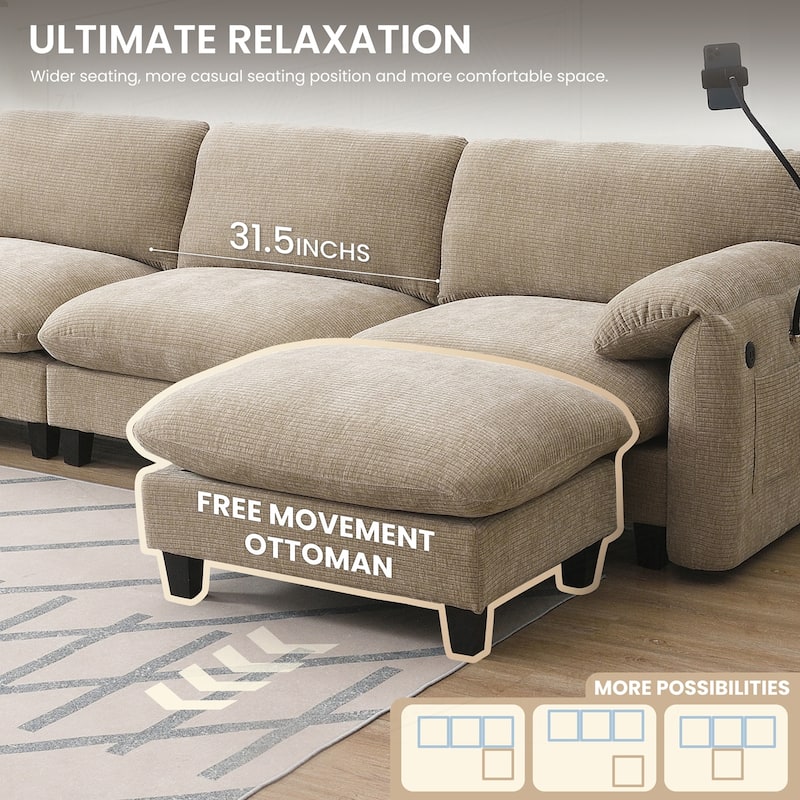 Luxurious Modular Sectional Sofa with Multiple Functionalities and Stylish Design