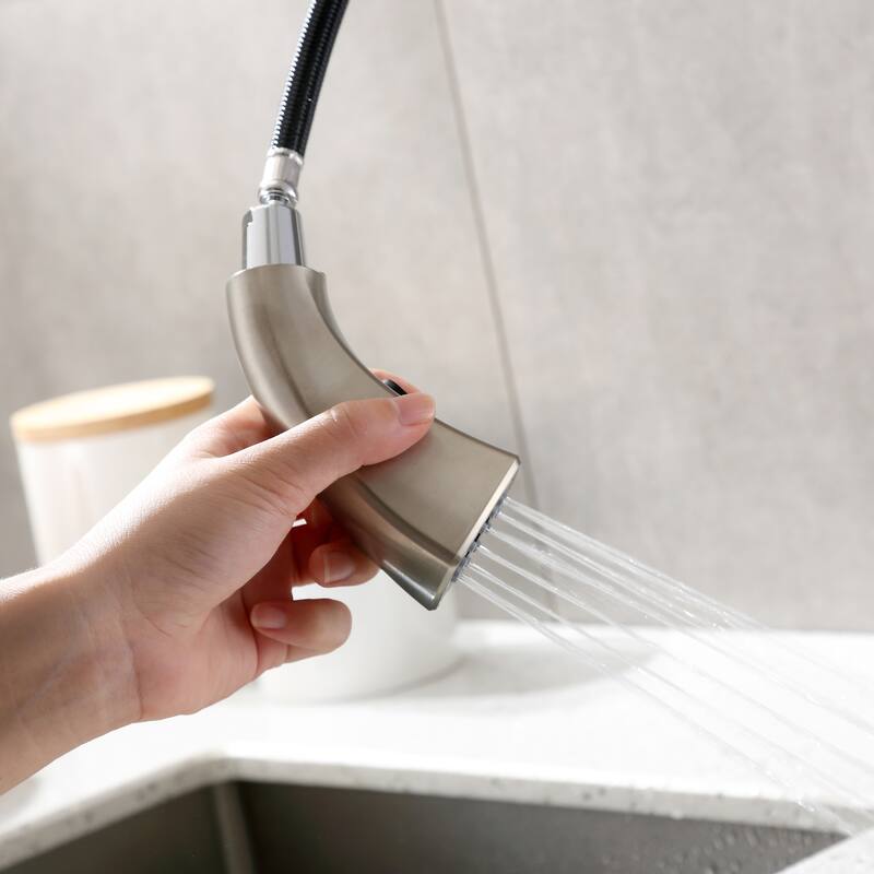 Luxier KTS20 Single Handle Pull Down Sprayer Kitchen Faucet