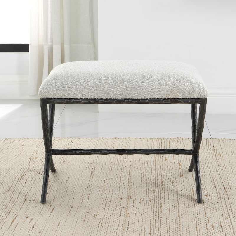 Uttermost Brisby Gray Fabric Small Bench - 24 W X 19 H X 16 D (in)
