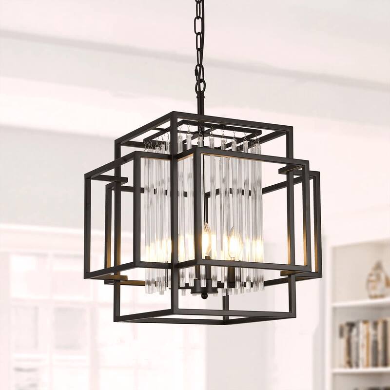 4-Light Geometric Chandelier - N/A