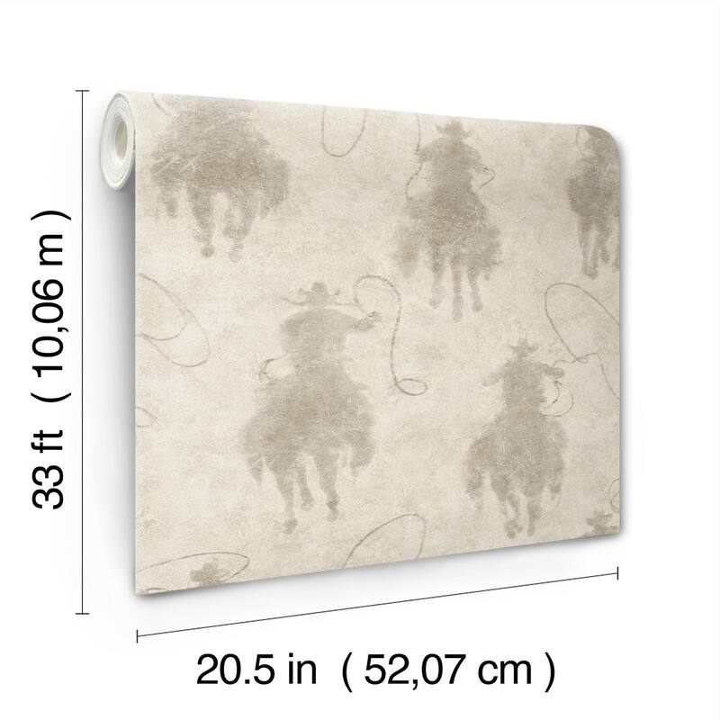 Stockman Silhouette Light Grey Wallpaper
