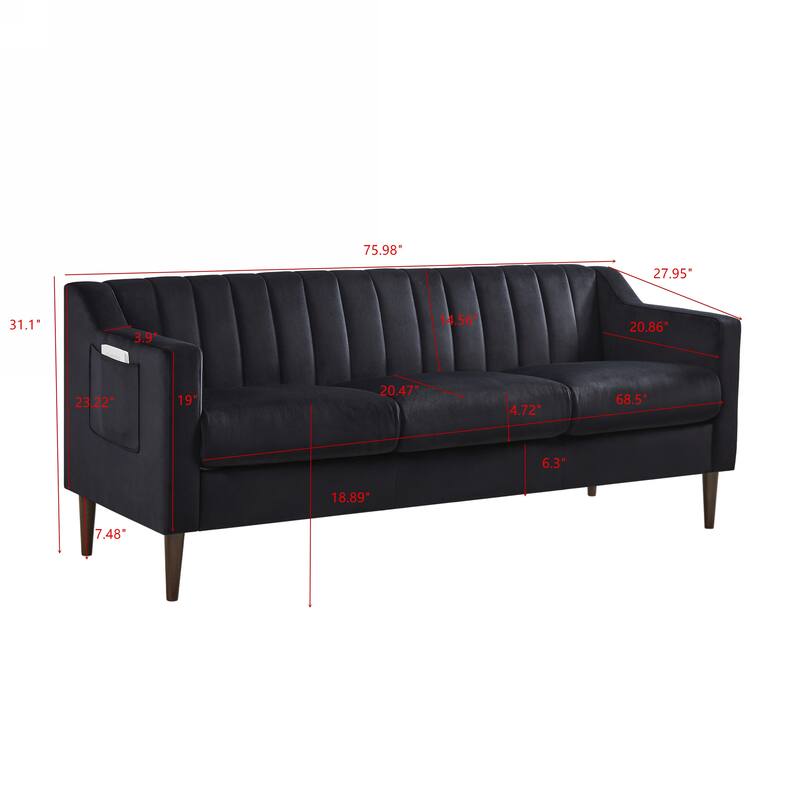 Chesterfield sofa couch,Upholstered sofa with Velvet Fabric and Wooden Frame for Living Room/Bed Room/Office Green