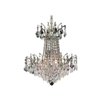 Victoria 4 light Chrome Pendant Clear Royal Cut Crystal - One Size