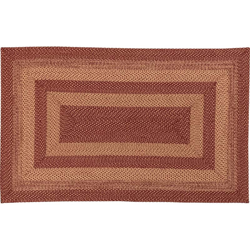 Burgundy Tan Jute Rug Rect w/ Pad 27x48 - 27" x 48" Rectangle