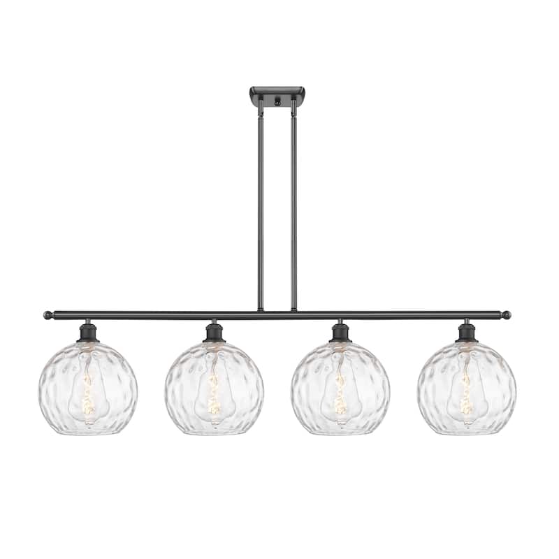 Innovations Lighting 516-4I-13-48 Athens Linear Athens 4 Light 48" - Matte Black / Clear Water Glass