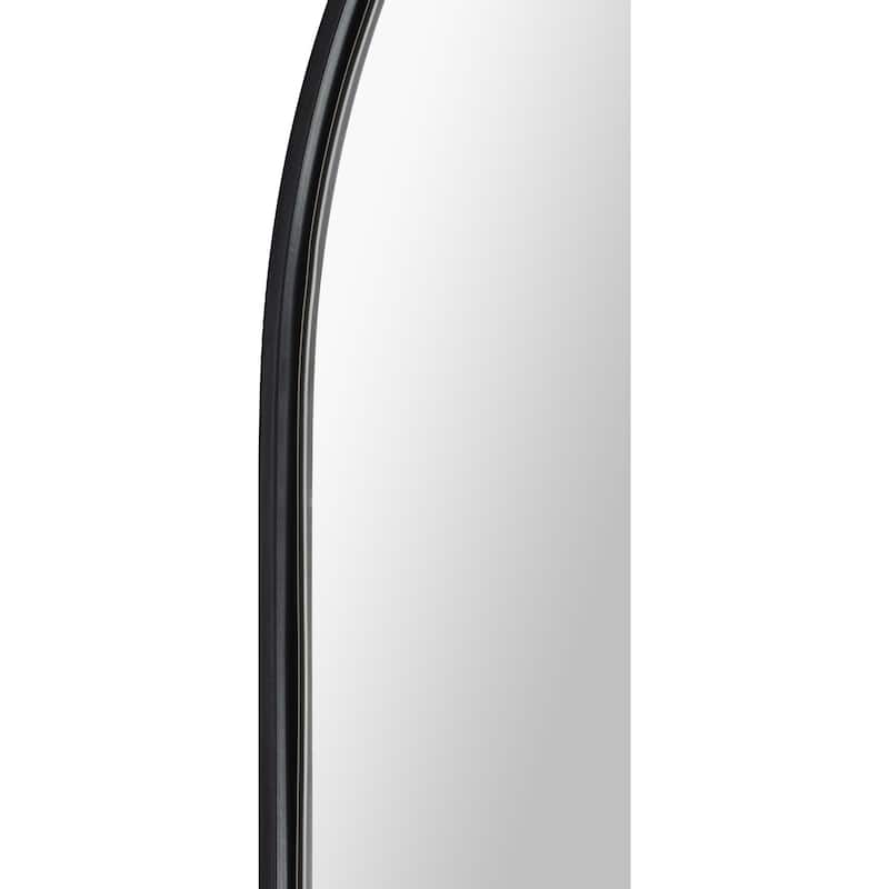 Oval Shape Iron Framed Wall Mirror - 60" - Black and Clear
