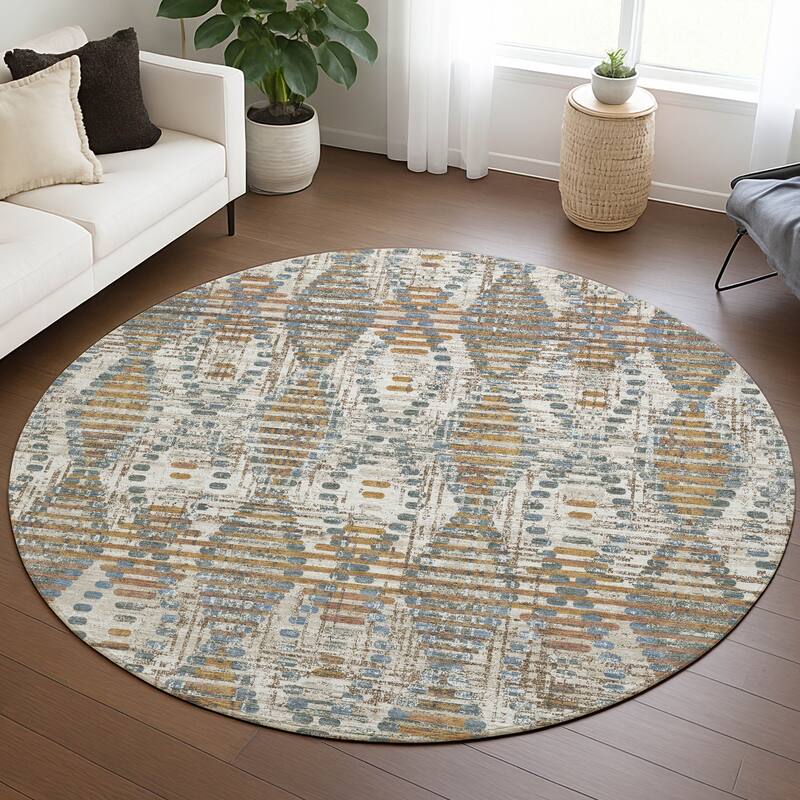 Machine Washable Indoor/ Outdoor Modern Ignacio Chantille Rug