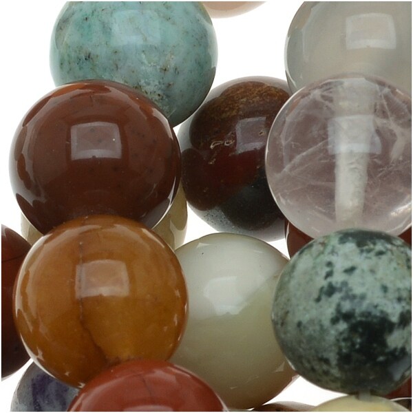Gemstone Bead Lot Mix 10mm Round Beads - 15.5 Inch Strand