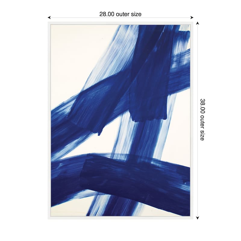 Kate and Laurel Cobalt Mark No. 3 by Amy Lighthall Framed Canvas Wall Art Print