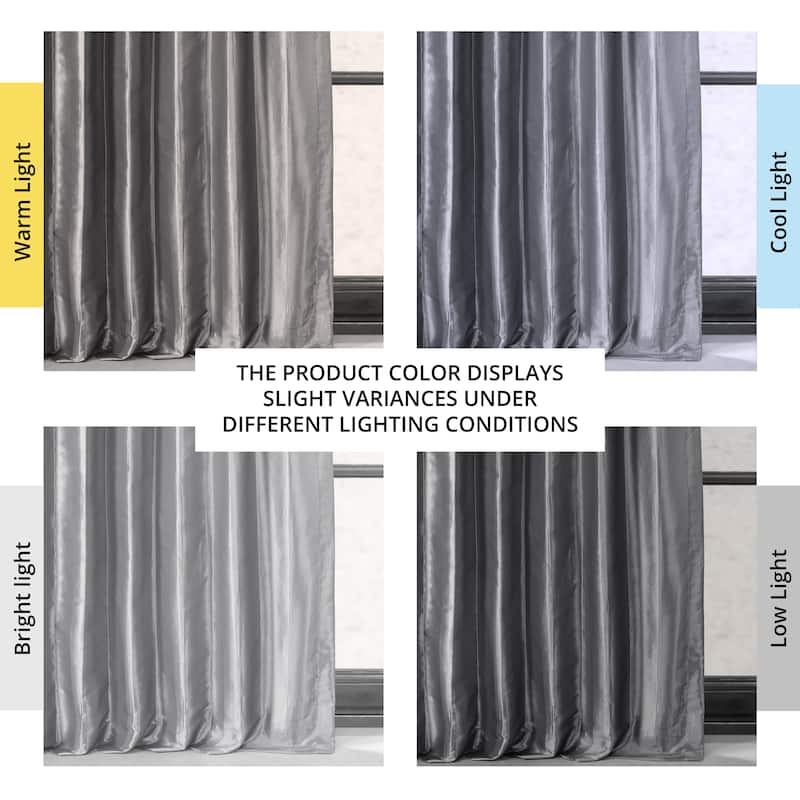 Exclusive Fabric Faux Silk Taffeta Solid Blackout Curtain (1 Panel)