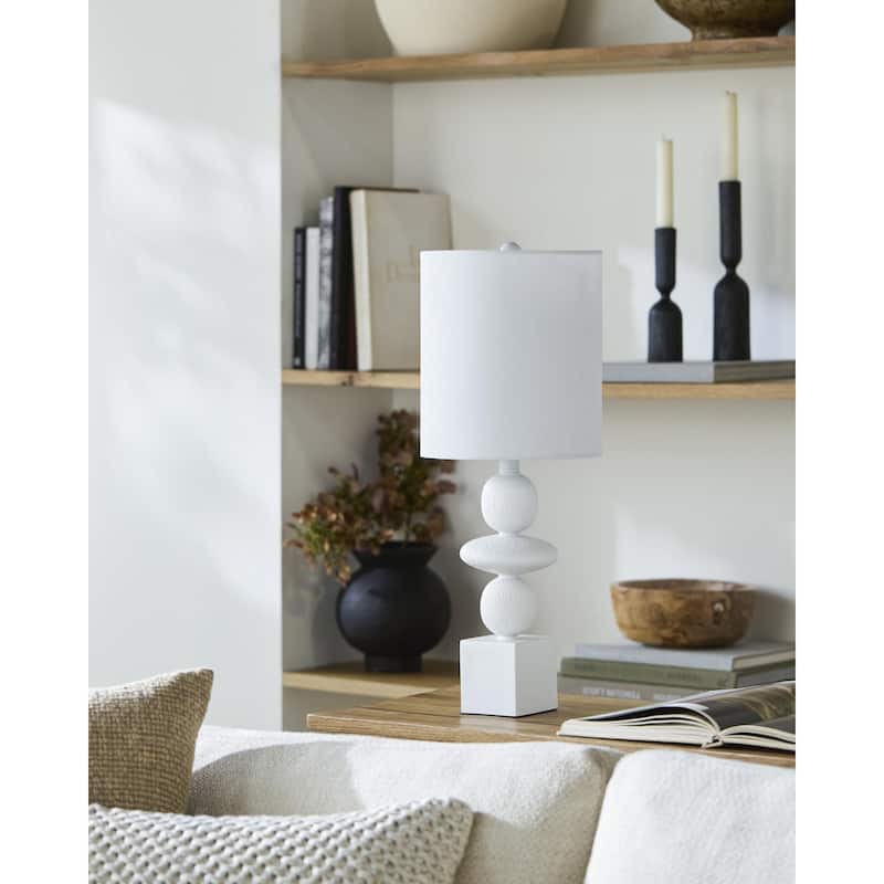 Livabliss Anie Modern Accent Table Lamp - 23"H x 9"W x 9"D - White