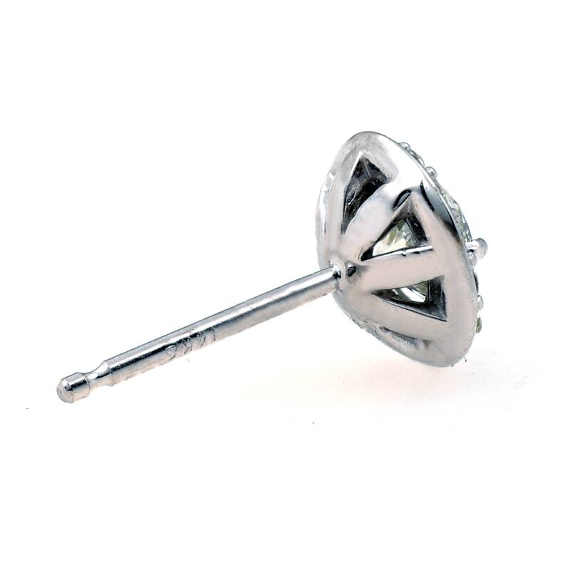 3/4ct Halo Diamond Studs White Gold 6.2mm wide