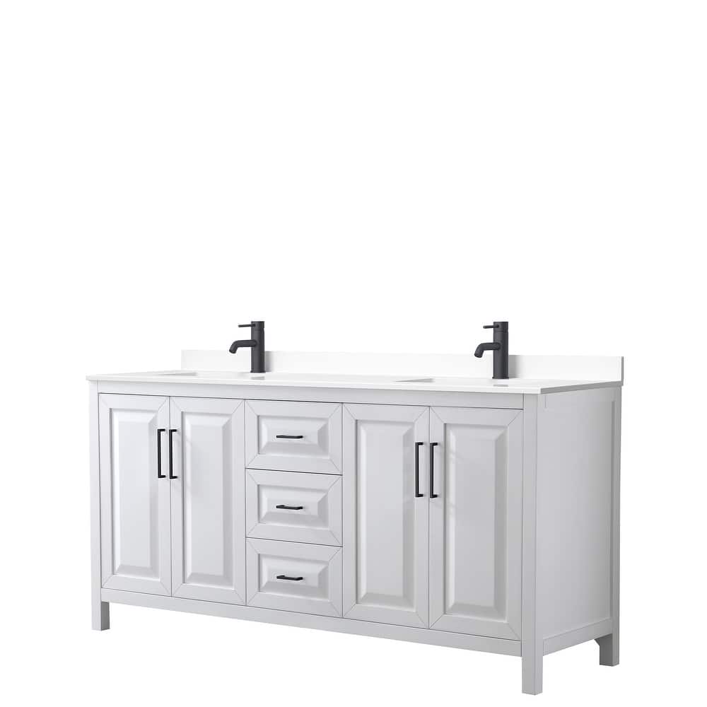 Daria 72 Inch Double Vanity, Cultured Marble Top