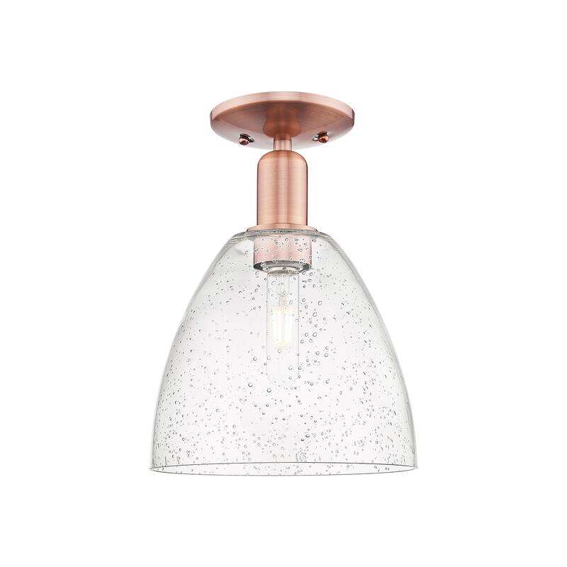 Innovations Lighting 716-1C-13-9 Bristol Semi-Flush Bristol 9" Wide - Antique Copper / Seedy