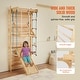 preview thumbnail 9 of 10, Natural Pine Wood 15-Level Ladder Wall Gym Set with Rings - 31.5” L x 22.83” W x 84.65” H