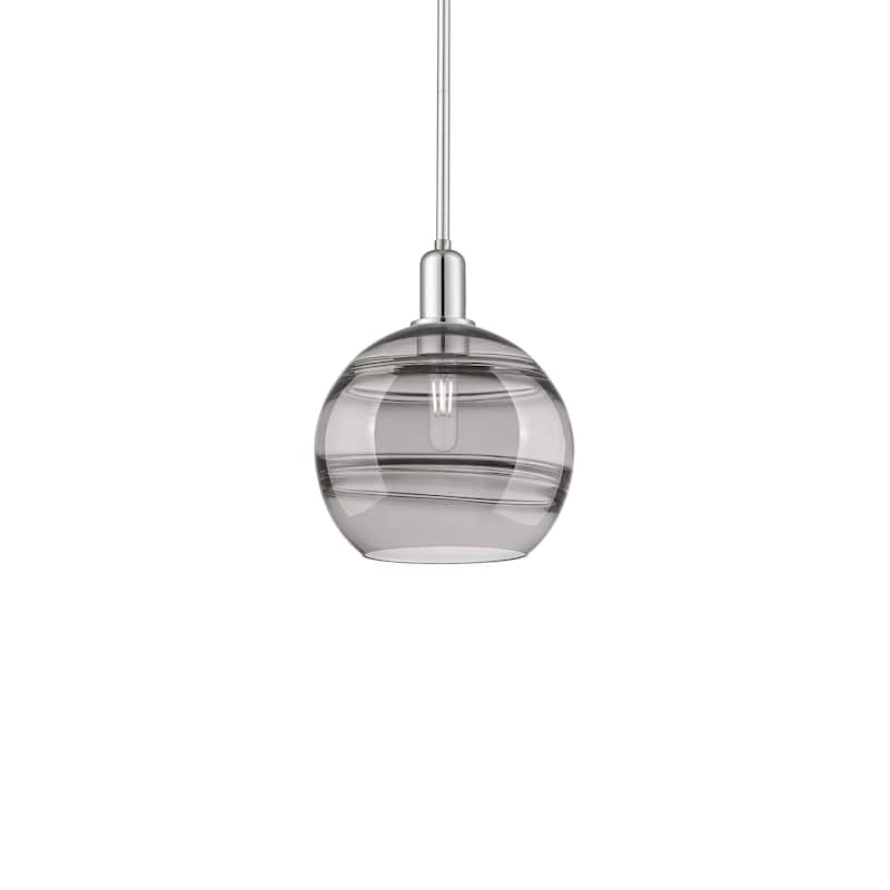 Innovations Lighting 716-1S-13-10 Rochester Pendant Rochester 10" Wide - Polished Chrome / Light Smoke