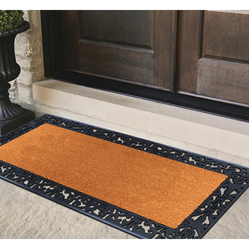 A1HC Rubber and Coir Heavy Duty Non Slip Welcome Indoor Outdoor Doormat, 30" X 60"