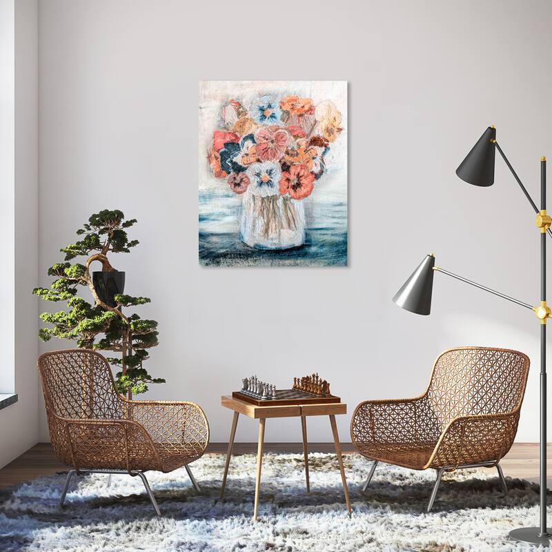 Wynwood Studio Canvas Floral and Botanical Pensieros Anemone White and Modern & Contemporary Wall Art Canvas Print - 36 x 30