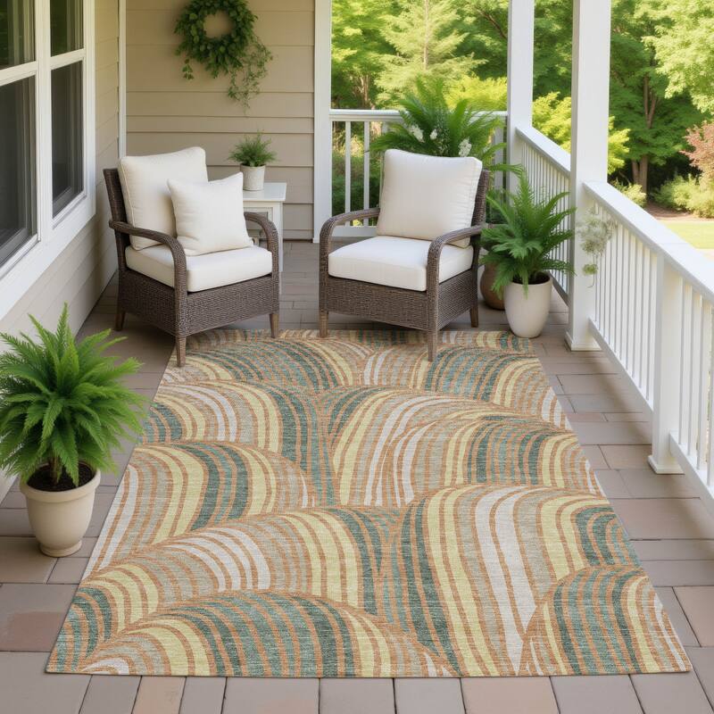 Machine Washable Indoor/ Outdoor Modern Parsons Chantille Rug