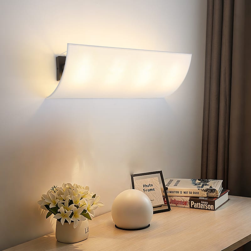 3-Light Modern Minimalist Rectangular Black & White Wall Sconce - Matte Black