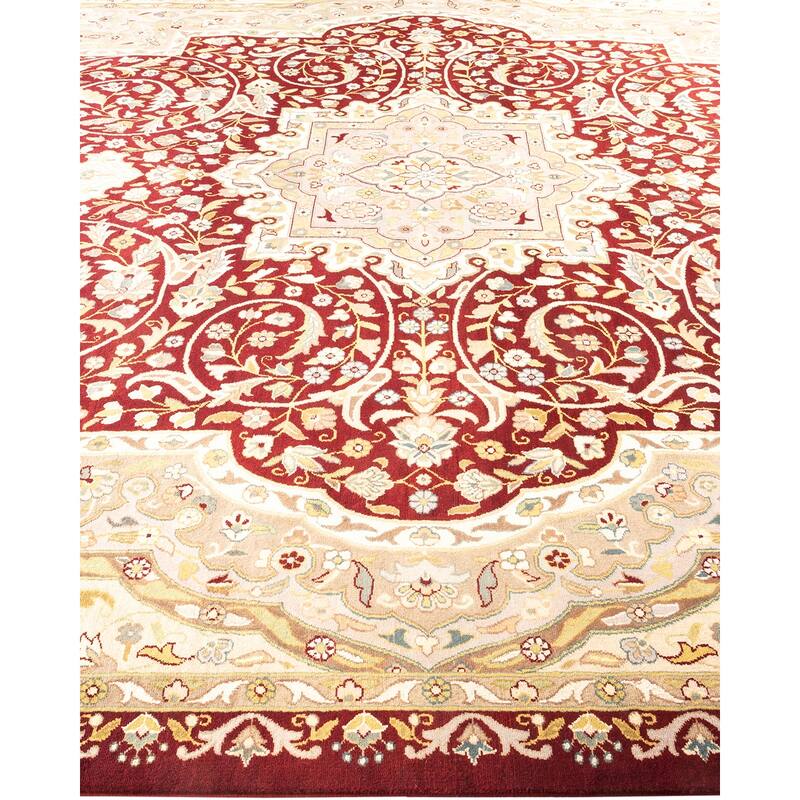 Overton Hand Knotted Wool Vintage Inspired Traditional Mogul Red Area Rug - 9 x 12