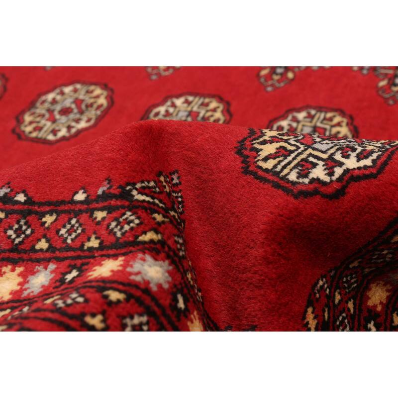ECARPETGALLERY Hand-knotted Peshawar Bokhara Red Wool Rug - 5'7 x 8'4