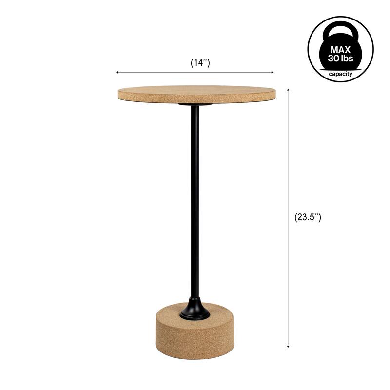 JONATHAN Y Evelyn 23.5" Metal/Cork Round End Table