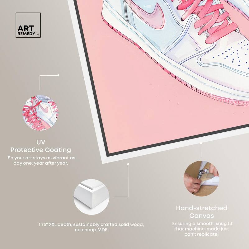 Blush Floral Bloom Sneakers Canvas by Art Remedy