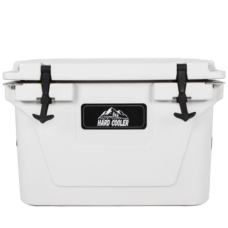 50 Quart Khaki Cooler, Ultra-Light Insulated Ice Chest - Heavy-Duty Hard Shell Cooler with 6-Day Ice Retention - White