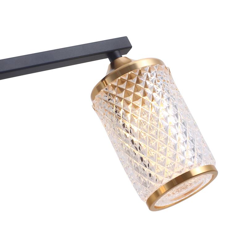 Modern Gold 3-Light Bathroom Vanity Light with Textured Glass Shade