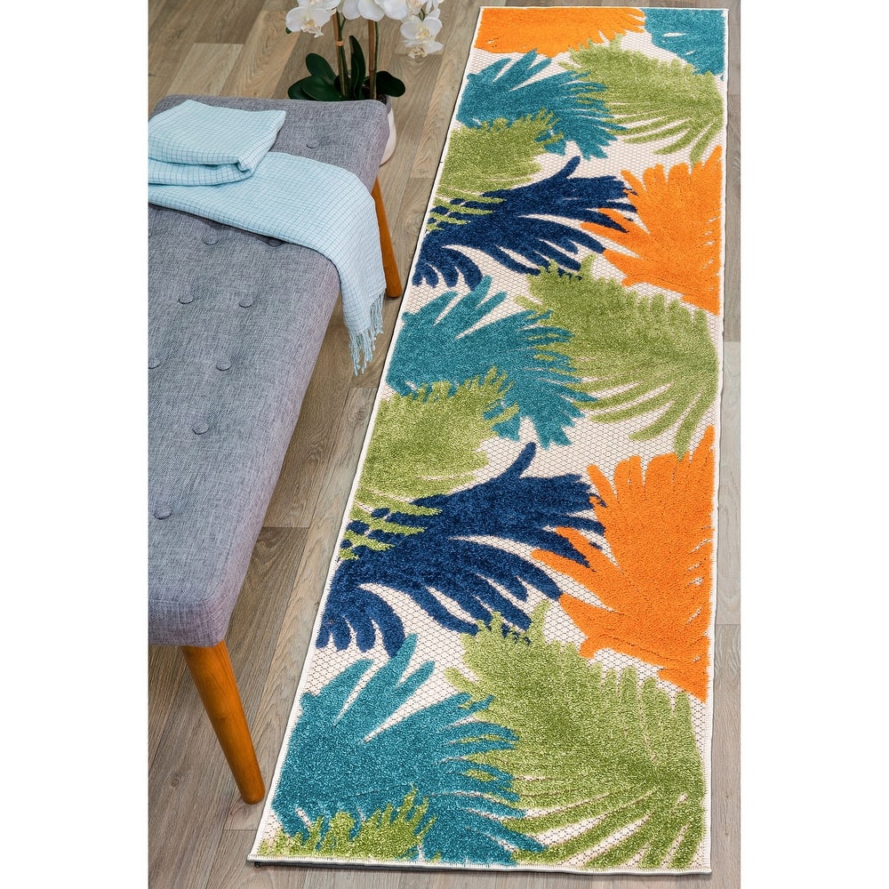 World Rug Gallery Tropical Floral Indoor/Outdoor Area Rug