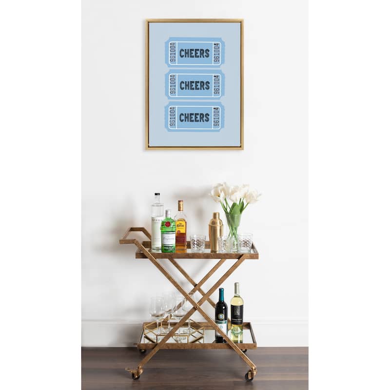 Kate and Laurel Sylvie Cheers Ticket Framed Canvas by Alli Standefer