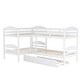 preview thumbnail 8 of 11, Twin L-Shaped Bunk Bed with Trundle & Ladder - Safe & Stylish for Kids
