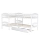 preview thumbnail 8 of 11, Twin L-Shaped Bunk bed with Trundle, Elegant Design Twin L-Shaped Bunk bed with Trundle