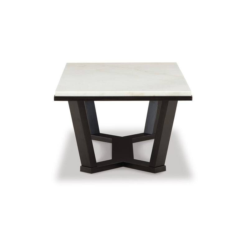 Fana Cocktail Coffee Table, Marble, Rectangular 48 Inch Espresso Brown