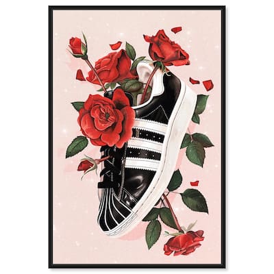 Sporty Sneaker Flowers Canvas by Art Remedy