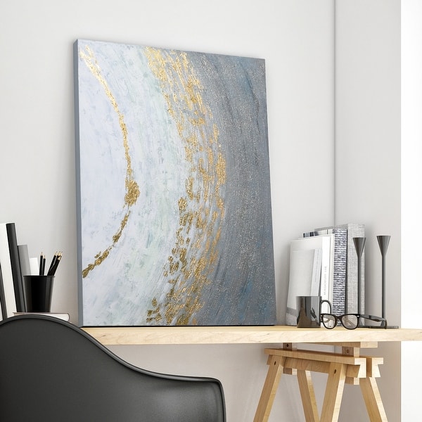 Golden Tundra Textured Metallic Hand Painted Wall Art By Martin Edwards Overstock 33293071 Foil wallpaper created by applying a thin sheet of metallic foil to a paper backing. overstock com