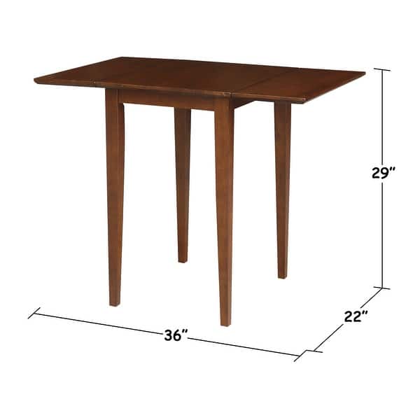 dimension image slide 2 of 4, International Concepts Small Drop Leaf Shaker Style Dining Table