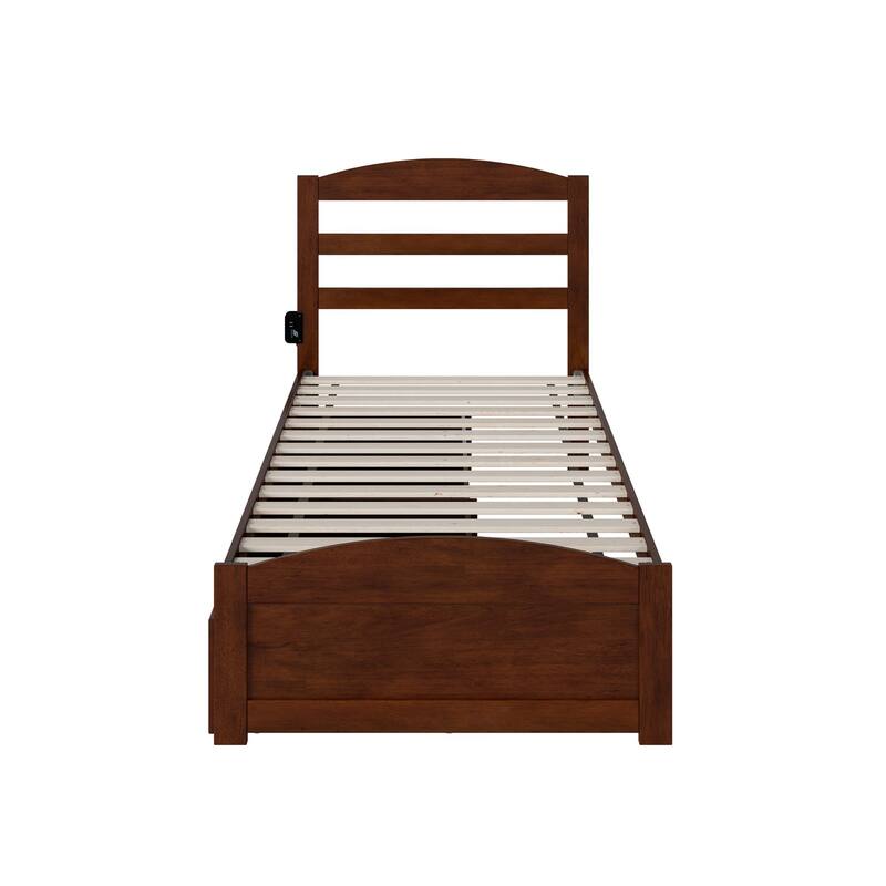 Warren Platform Bed with Footboard and 2 Storage Drawers