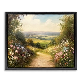 Stupell Wildflower Lane Landscape Framed Floater Canvas Wall Art Design ...