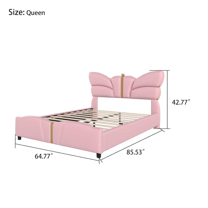 Stylish PU Leather Upholstered Platform Bed - No Box Spring Needed