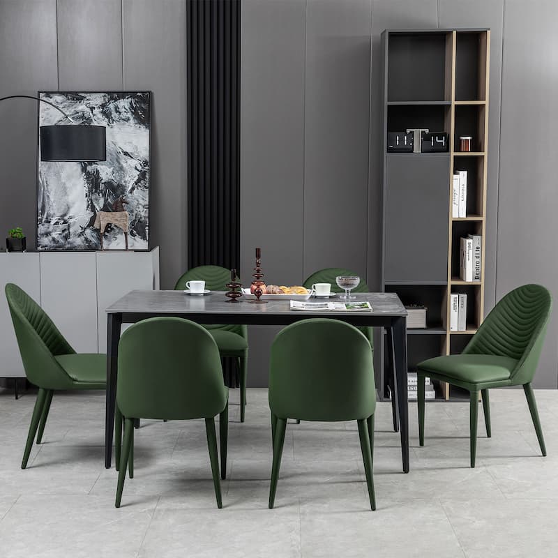 Fully Assembled Microfiber Leather Upholstered Dining Chairs, Set of 2 - 22.44"D x 18.5"W x 32.28"H