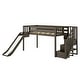 preview thumbnail 6 of 62, Max and Lily Classic Twin Low Loft with Stairs, Easy Slide and Curtain