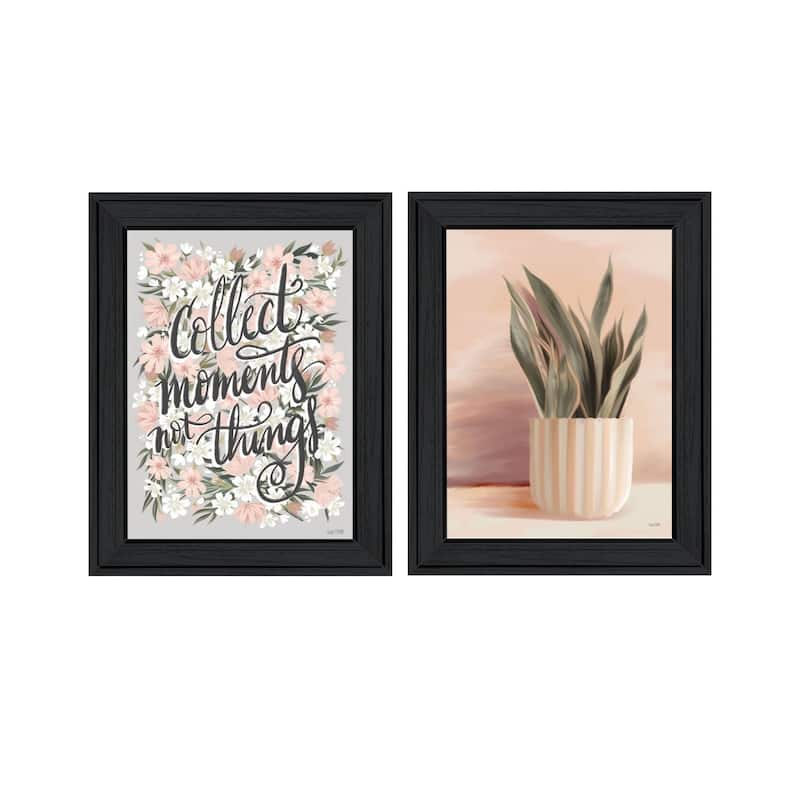 Trendy Decor 4U "Collect Moments Not Things" Printed Framed Wall Art by House Fenway - Charcoal - 15 x 19
