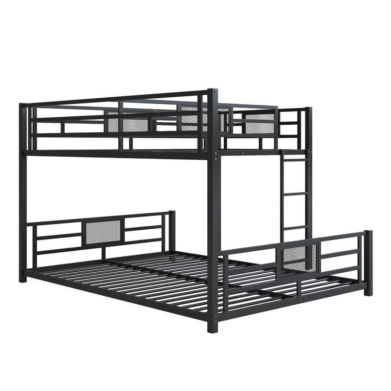 L-shaped Metal Twin over Full Size Bunk Bed