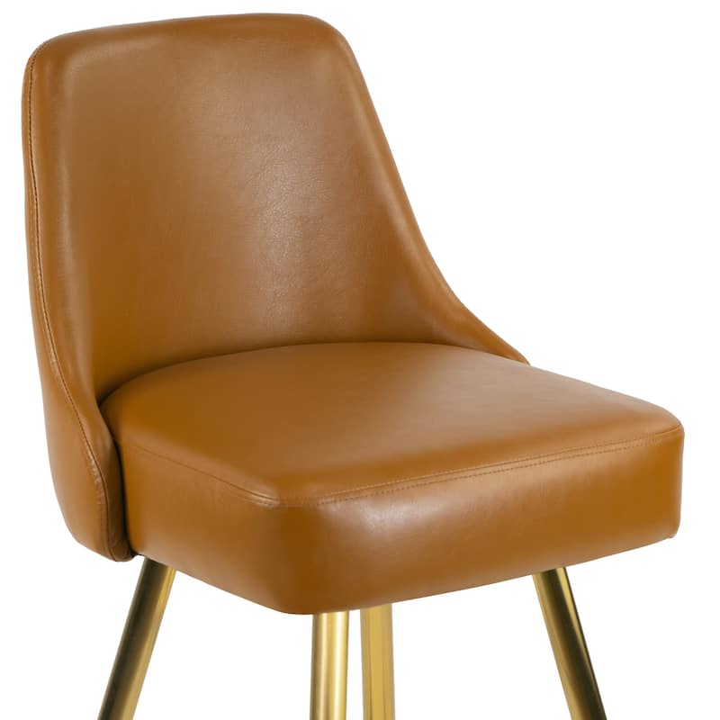Set of 2 Auren Upholstered Stool with Golden Legs