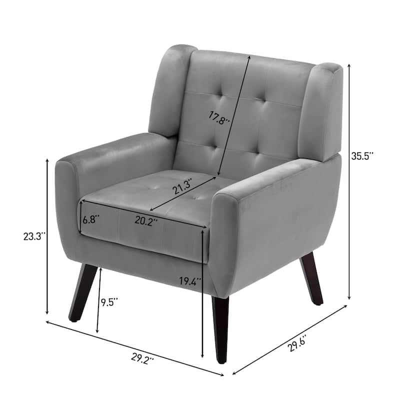 Tufted Arm Chair Upholstered Lounge Chair(Set of 2)